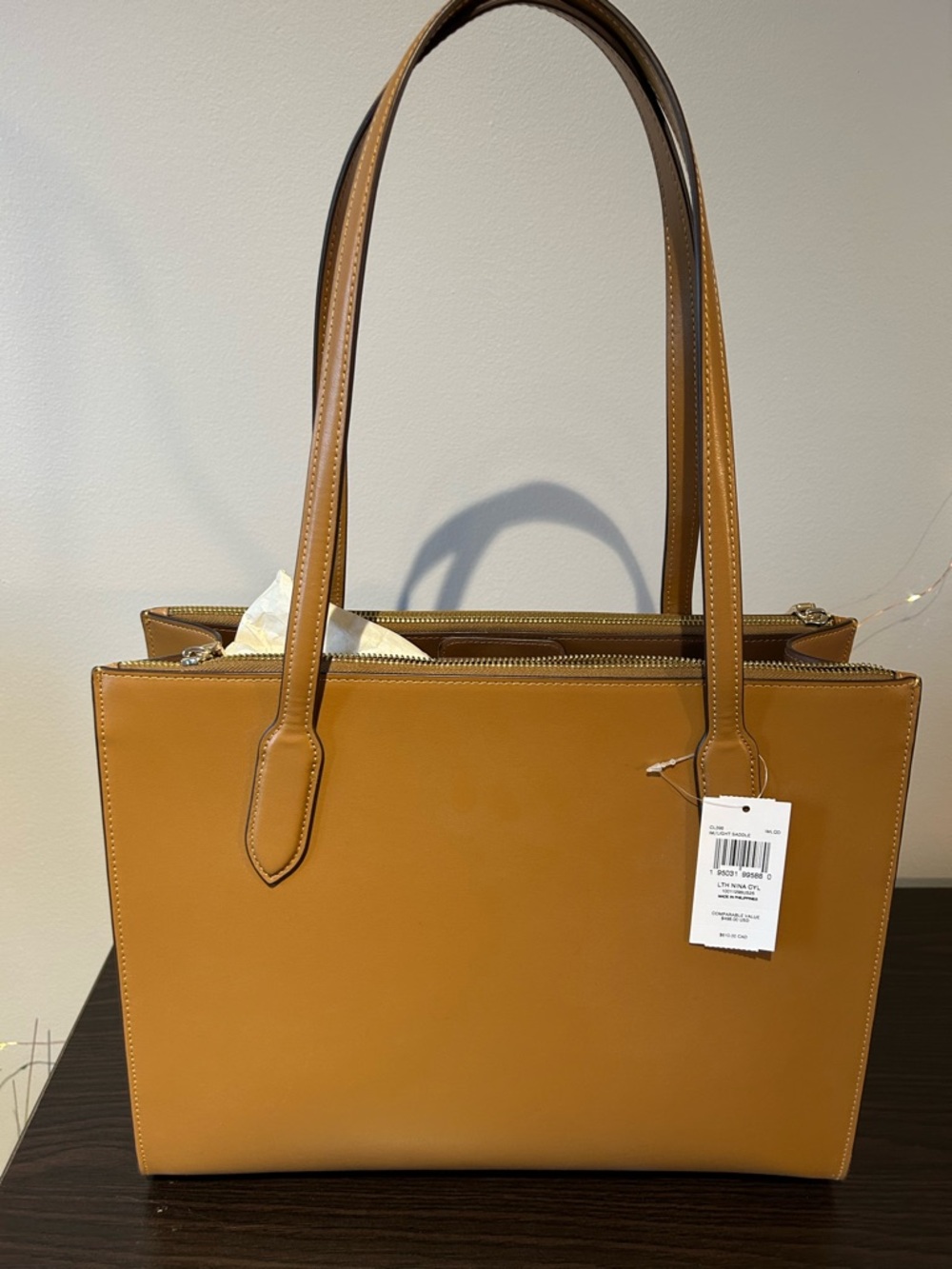 Coach Structured Tote in Tan/Caramel - Picture 4 of 6